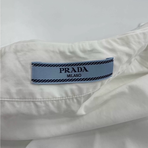 🚩steal authentic Prada White Cropped Bomber-Style Jacket - Picture 5 of 10